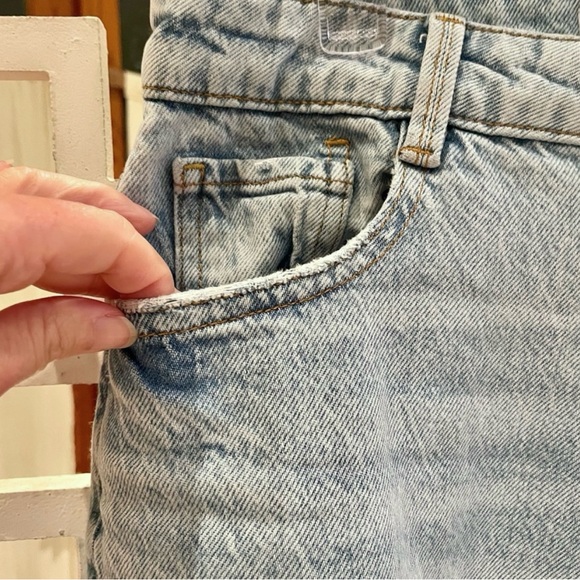 Zara Light Blue fringe Ankle Cropped Jeans - Picture 3 of 5